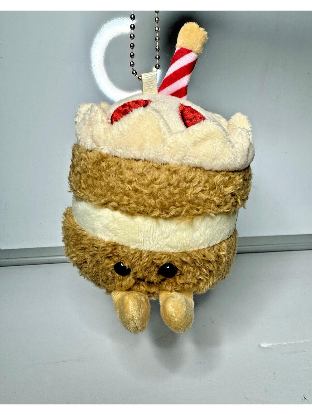 Cute Strawberry Cake Plush Keychain Ornament Kawaii Birthday Gift Vanilla